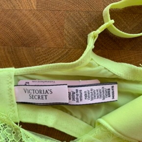 Victoria's Secret Dream Angels Wicked Unlined Bra Set - Neon Yellow 34DDD + M - Picture 4 of 4